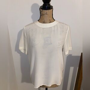 Anna And Frank 100% Silk Top In Ivory